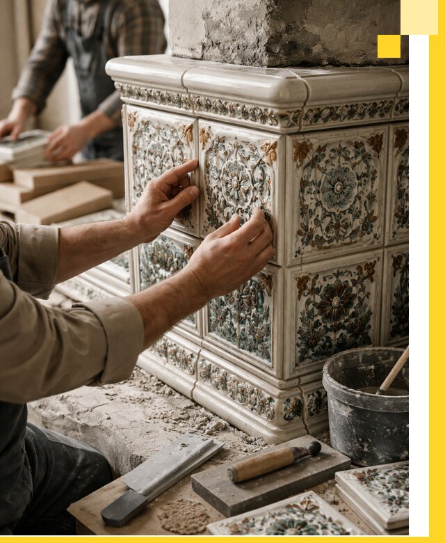 Изразцовые камины под ключ в Севастополе: проект и монтаж