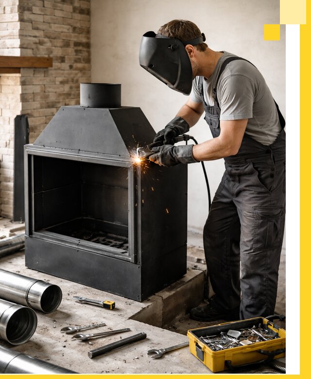 Продажа и установка металлических каминов в Севастополе под ключ