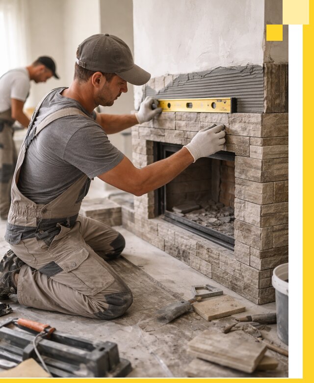 Облицовка каминов в Севастополе, монтаж и отделка натуральным камнем