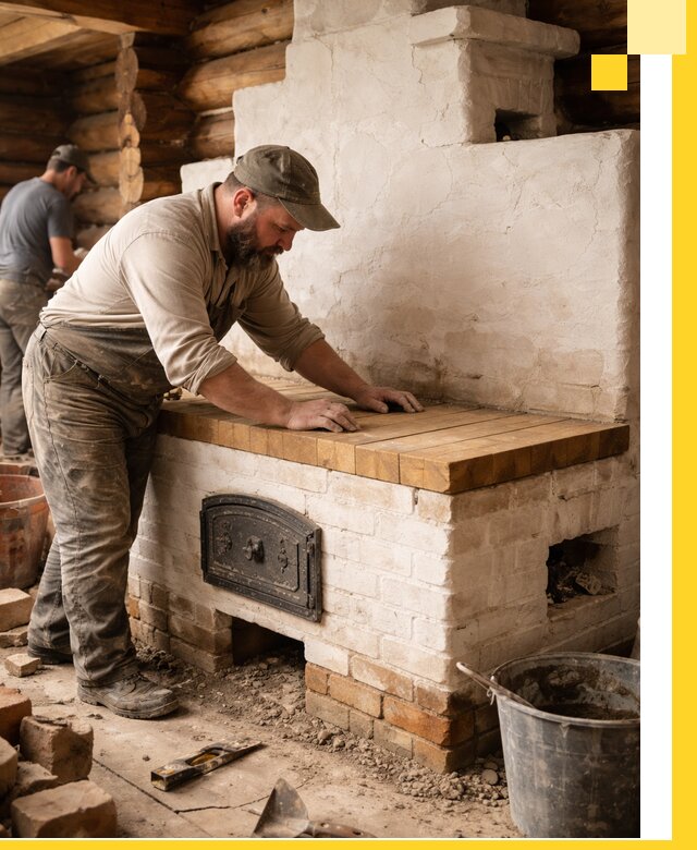 Проектирование и установка русской печи с лежанкой в Севастополе