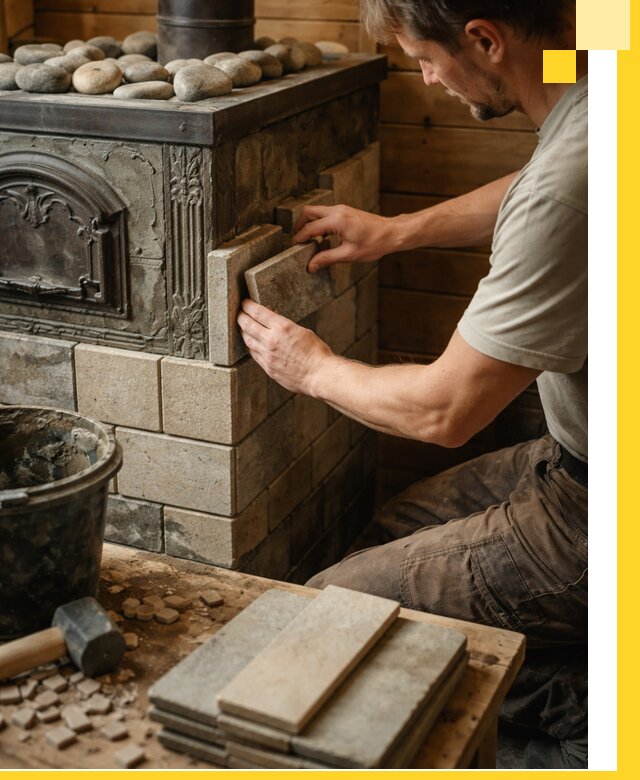 Облицовка банных печей в Севастополе профессиональная отделка