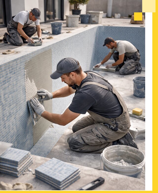 Облицовка бассейнов в Севастополе плитка мозаика гидроизоляция