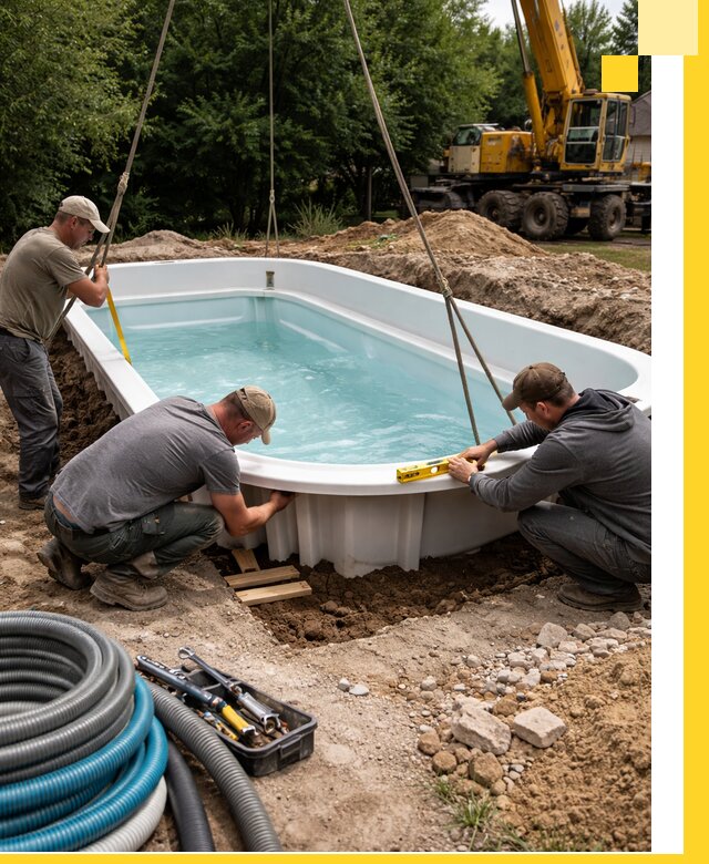 Установка и монтаж композитных бассейнов под ключ в Севастополе