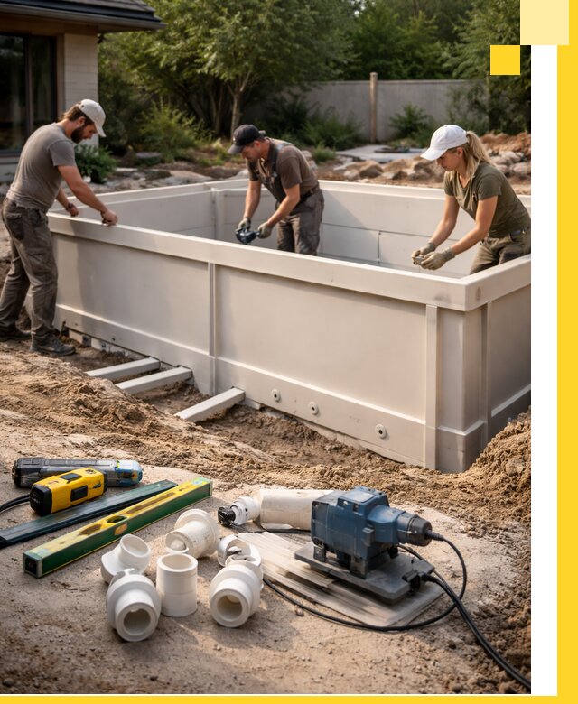 Установка полипропиленовых бассейнов под ключ в Севастополе