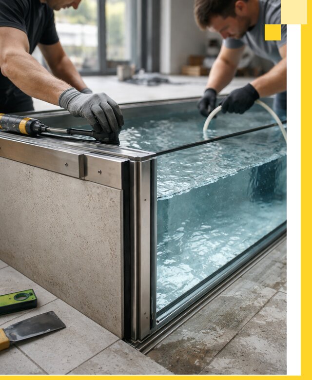 Проектирование и монтаж стеклянных бассейнов в Севастополе