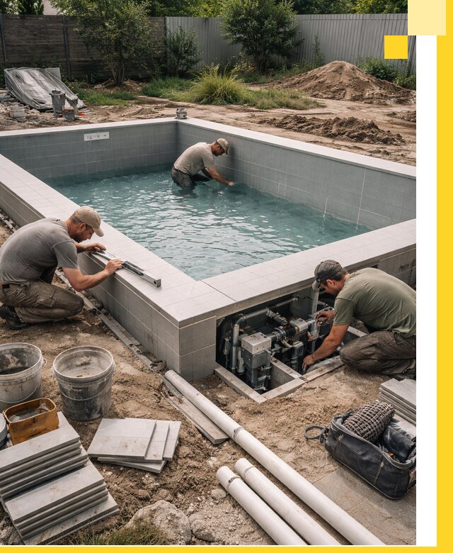 Строительство и монтаж бассейнов для дачи под ключ в Севастополе