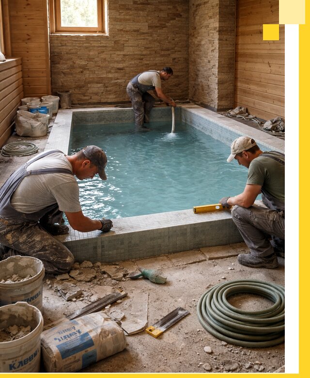 Проектирование и строительство бассейнов для бани в Севастополе