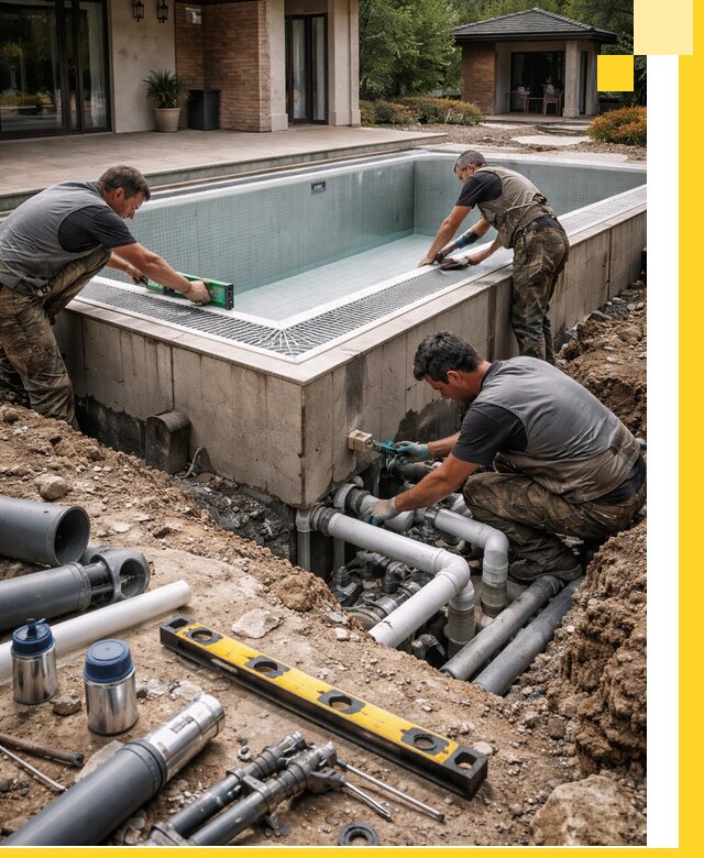 Строительство переливных бассейнов в Севастополе под ключ