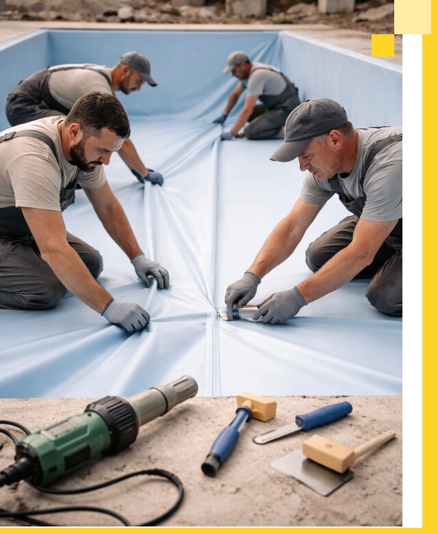 ПВХ пленка для бассейнов с монтажом и гарантией в Севастополе