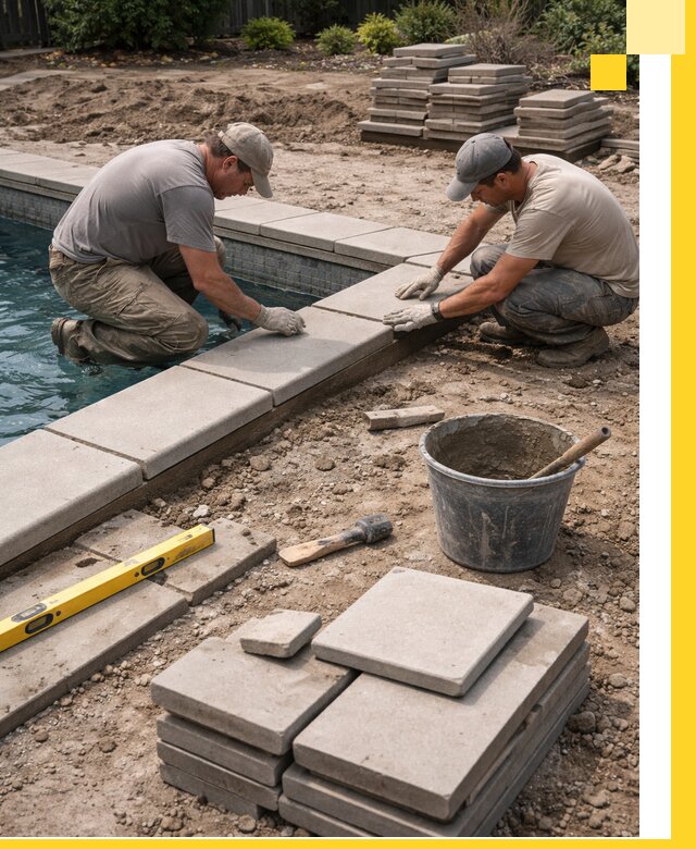 Установка и изготовление копингового камня для бассейнов в Севастополе