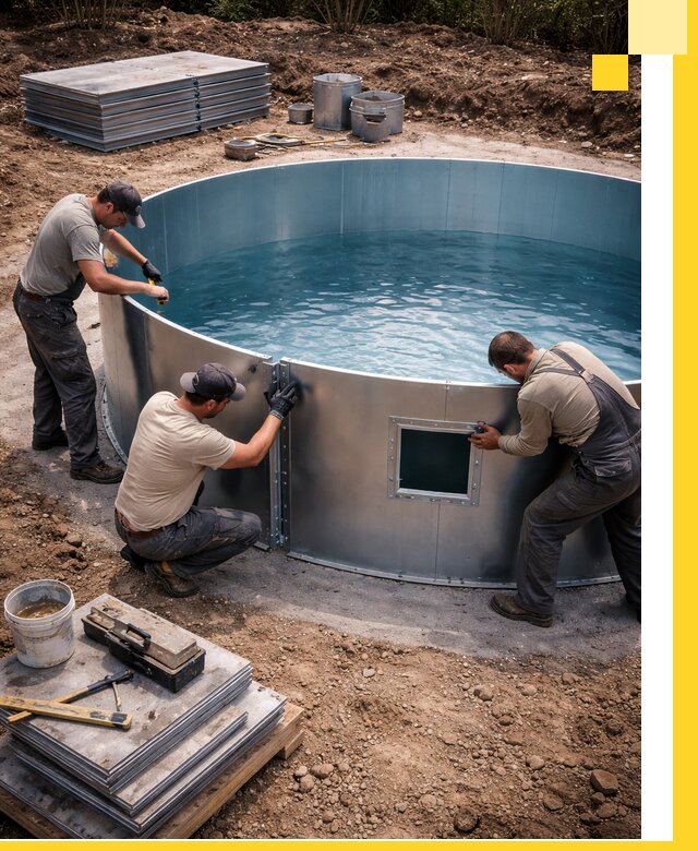 Круглые бассейны под ключ в Севастополе проектирование и монтаж