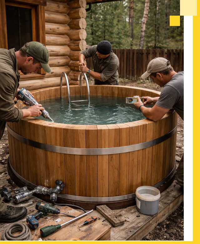 Строительство бань с купелью под ключ и отделкой в Севастополе