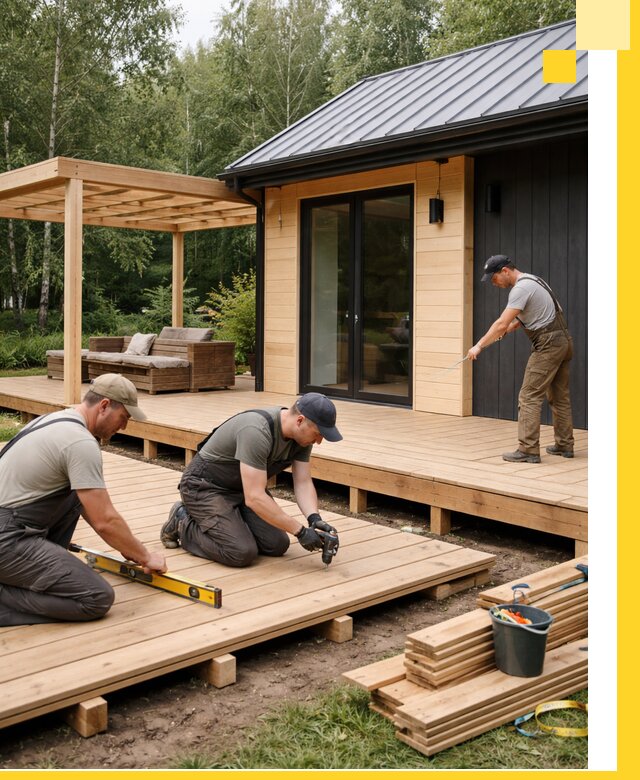 Строительство бань с террасой и бассейном под ключ в Севастополе