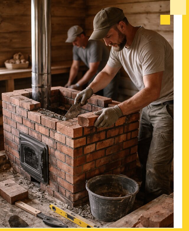 Кирпичные печи для бани под ключ в Севастополе, проект и монтаж