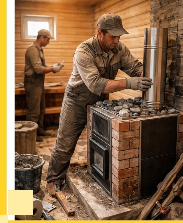 Монтаж печи в бане под ключ в Севастополе от 20642 р. | ЭриданСев