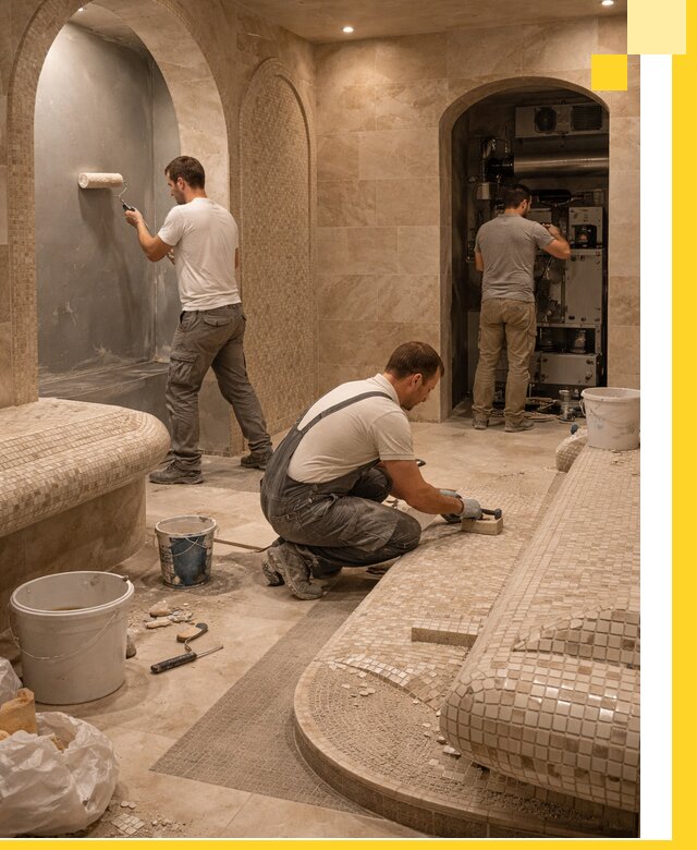 Строительство бани с хамамом и бассейном под ключ в Севастополе